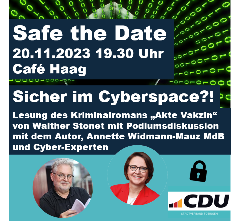 20.11.2023 19.30 Café Haag Tübingen: Cybercrime Time “Fiktion trifft Wirklichkeit” – Herzliche Einladung zur Lesung mit anschließendem Gespräch
